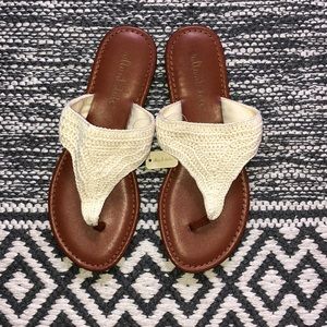 Cream and tan sandals. NEW WITH TAGS!
